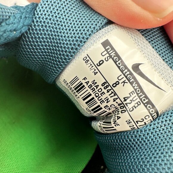 Nike Air Max 1 GPX Men Size 9 684174-400 Blue Floral Green White Training Shoes - Picture 10 of 11